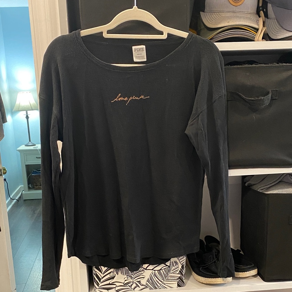 PINK Victoria's Secret Black Long Sleeve Tee